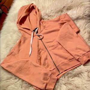 Light Pink Crop Hoodie